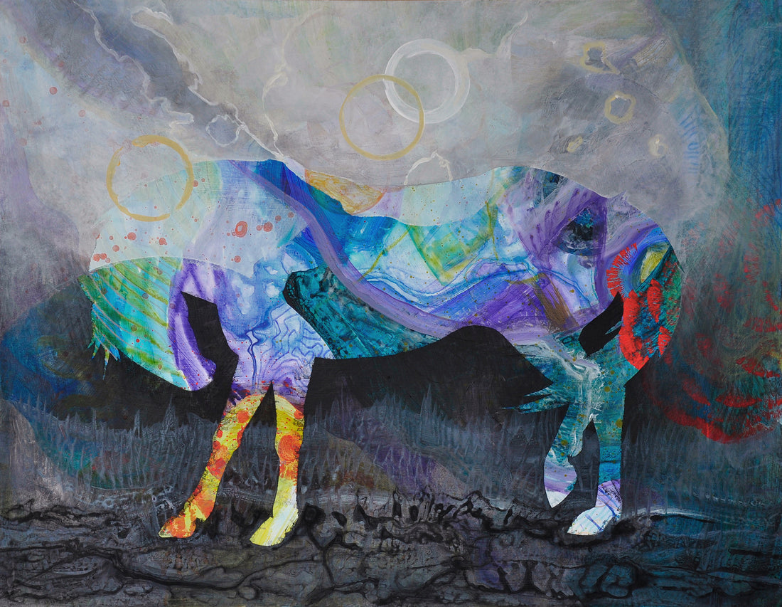 Abstract horse painting